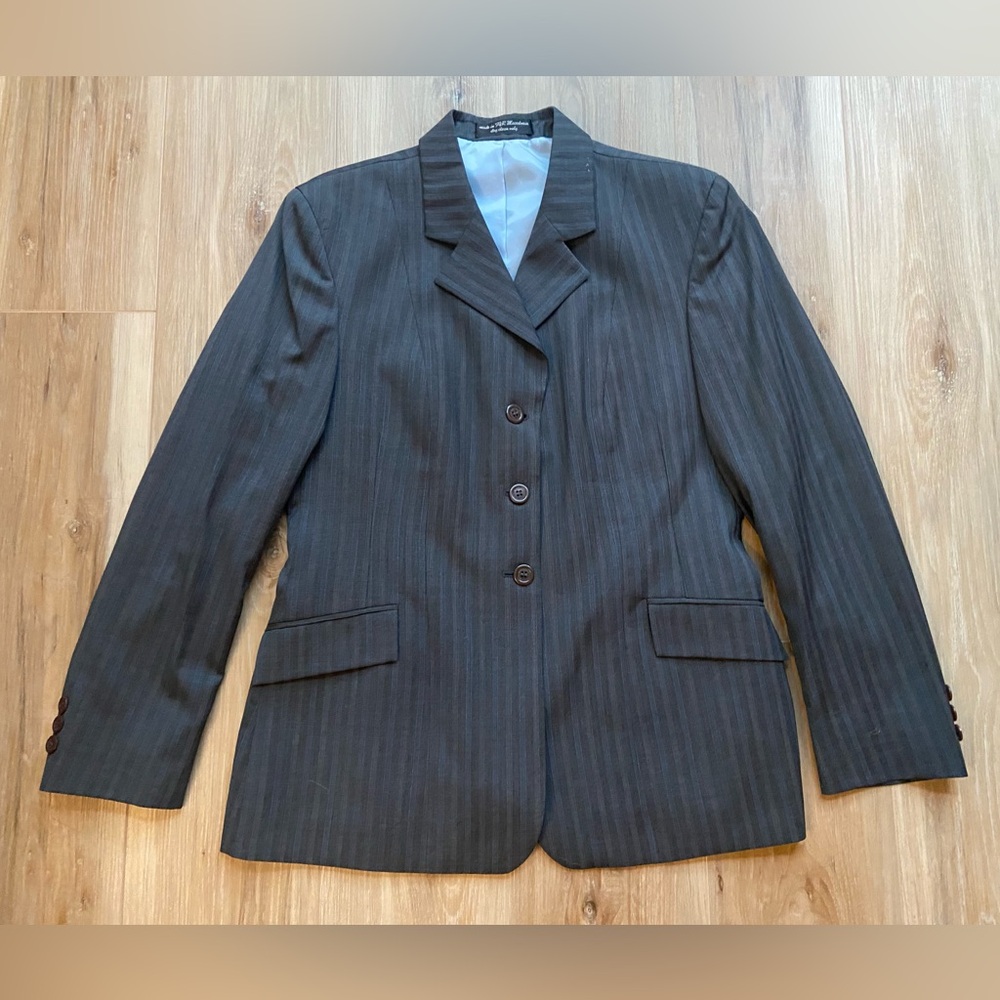 RJ Classics Gray with Blue Pin Stripes Show Coat, 12R